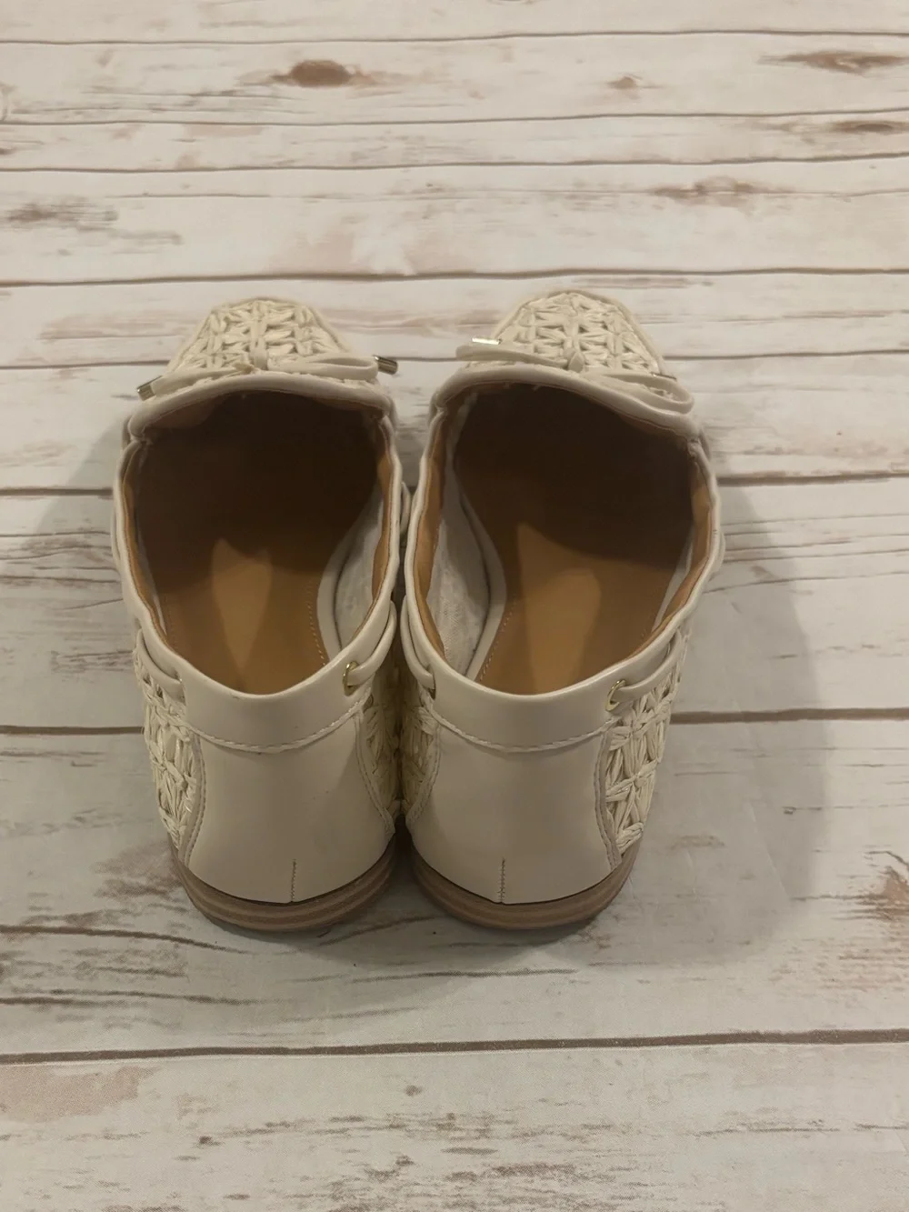 Dolce Vita Modern Loafers Ivory Raffia Size 9.5